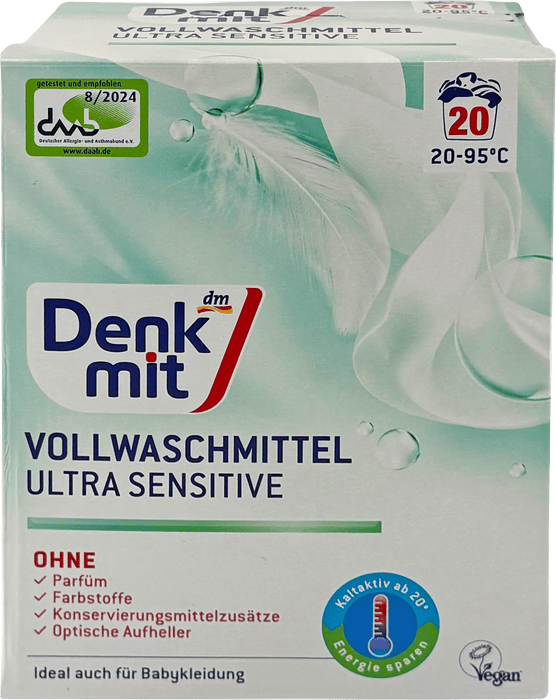Прах за пране Ultra Sensitive, 20 пранета, 1,35 kg