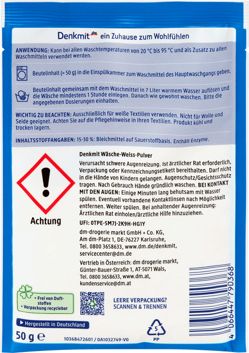 Препарат за избелване на пране, 50 g