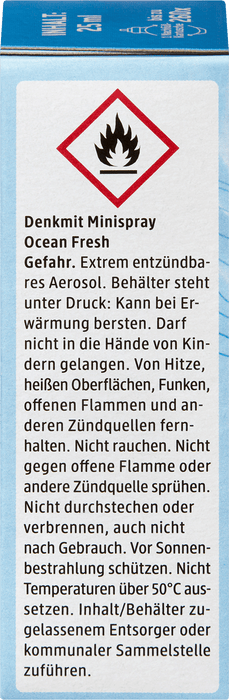 Резервен патрон мини спрей Ocean Fresh, 25 ml
