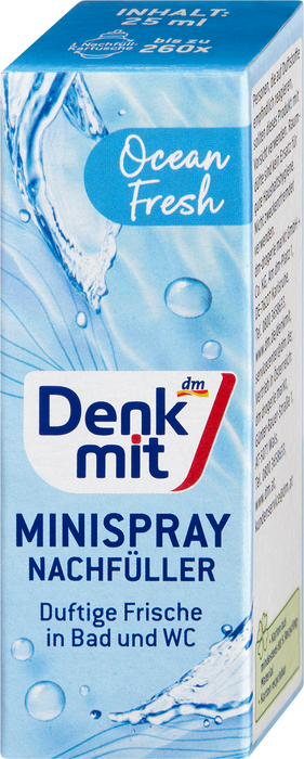 Резервен патрон мини спрей Ocean Fresh, 25 ml