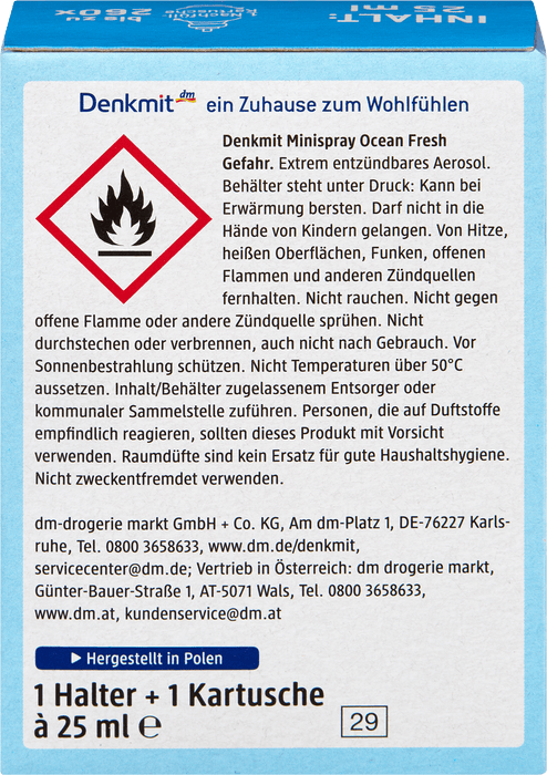 Стартов комплект мини спрей Ocean Fresh, 25 ml