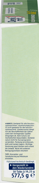 Таблетки за съдомиялна Nature (30x19,25g), 577,5 g