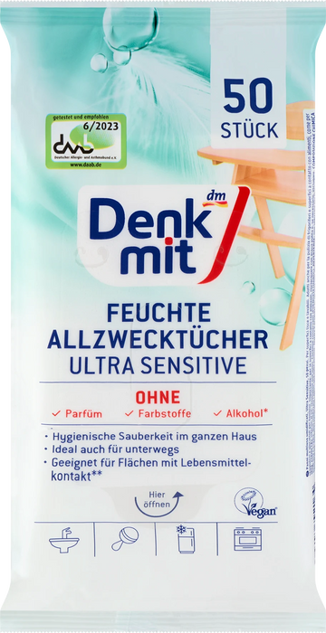 Универсални мокри кърпи Ultra Sensitiv, 50 бр