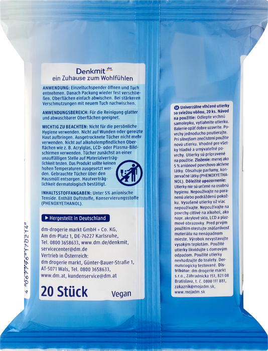 Универсални мокри кърпички Pure Frische, 20 бр
