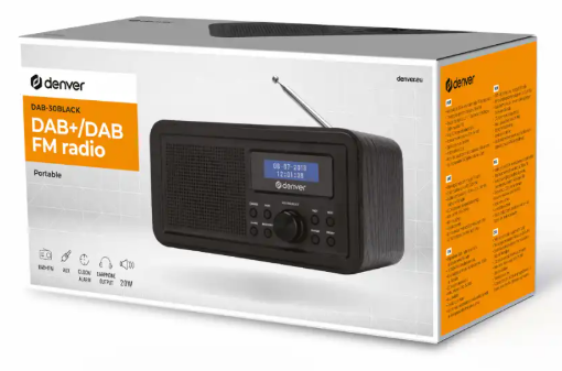 Denver DAB-30B AM/FM радио, черно