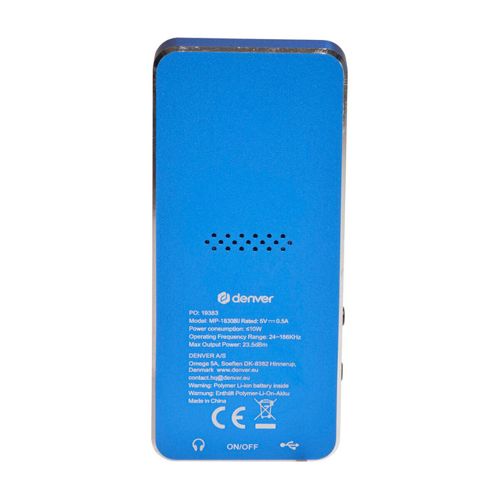 MP4 плейър Denver Electronics MP-1830BU 1,8" Bluetooth Син