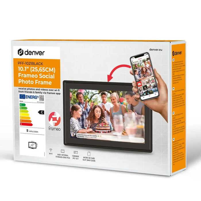 Denver Frameo PFF-1021B 10,1’’ цифрова рамка - черна