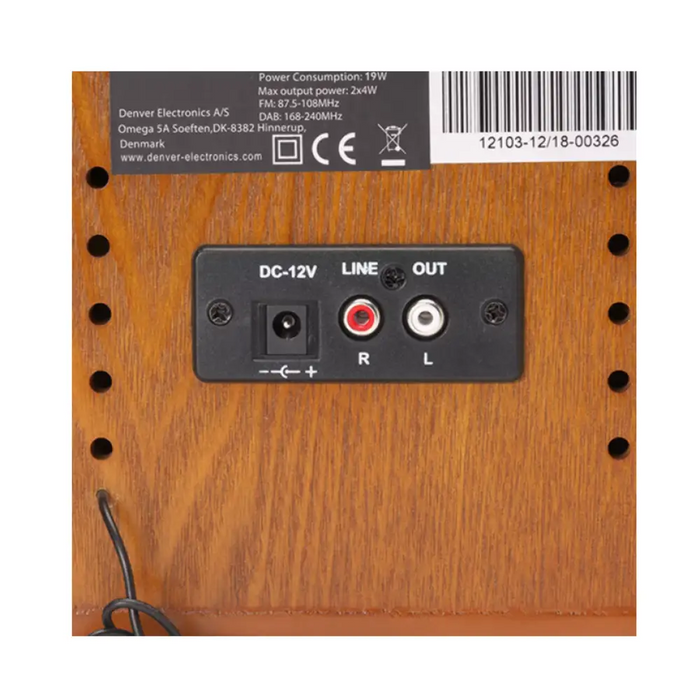 DENVER Ретро дървен грамофон и касетофон с DAB MRD-51 BROWN