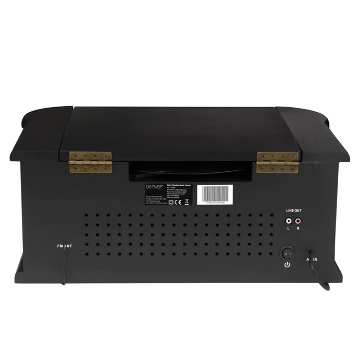 DENVER Ретро дървен грамофон и касетофон с DAB MRD-51 BLACK