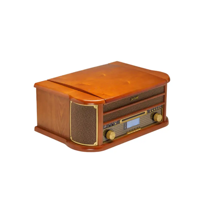 DENVER Ретро дървен грамофон и касетофон с DAB MRD-51 BROWN