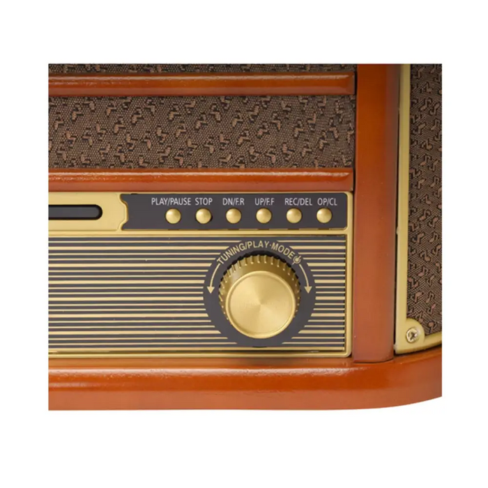 DENVER Ретро дървен грамофон и касетофон с DAB MRD-51 BROWN
