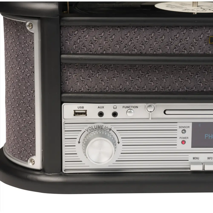 DENVER Ретро дървен грамофон и касетофон с DAB MRD-51 BLACK