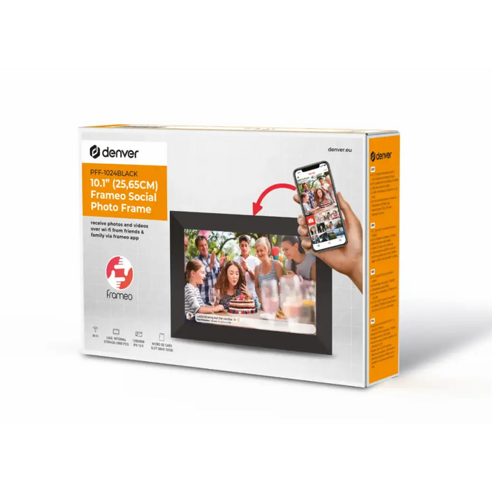 DENVER Цифрова Wi-Fi фоторамка PFF-1024BMK2 BLACK