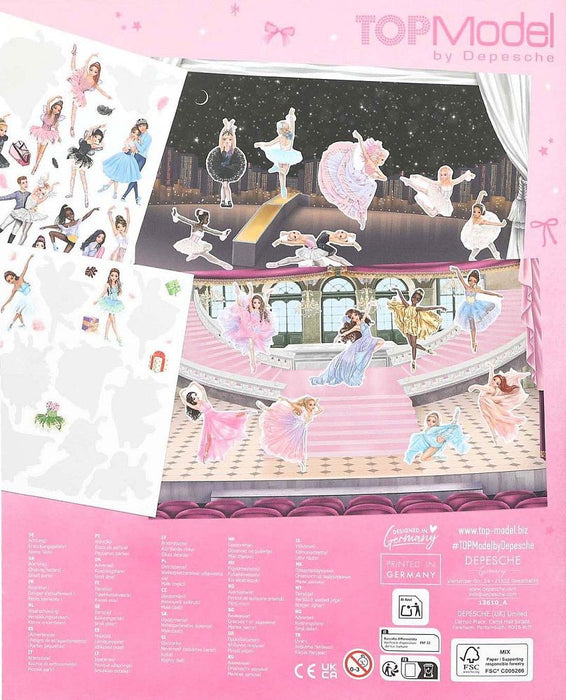 Книжка със стикери Depesche TopModel Ballet - 110+ стикера