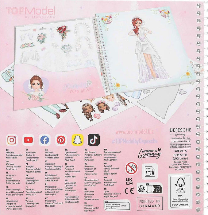 Книжка със стикери Depesche TopModel - Dress Me Up, Wedding