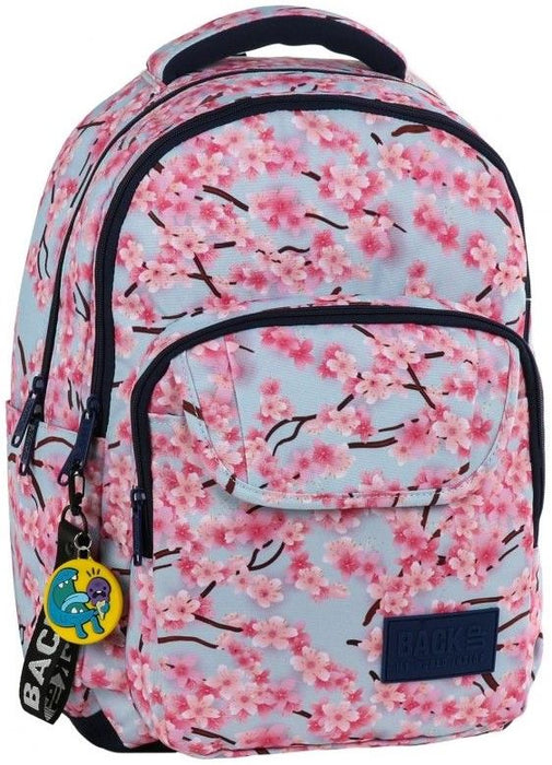 Ученическа раница BackUP L25 - Flowers, с 3 отделения + подарък