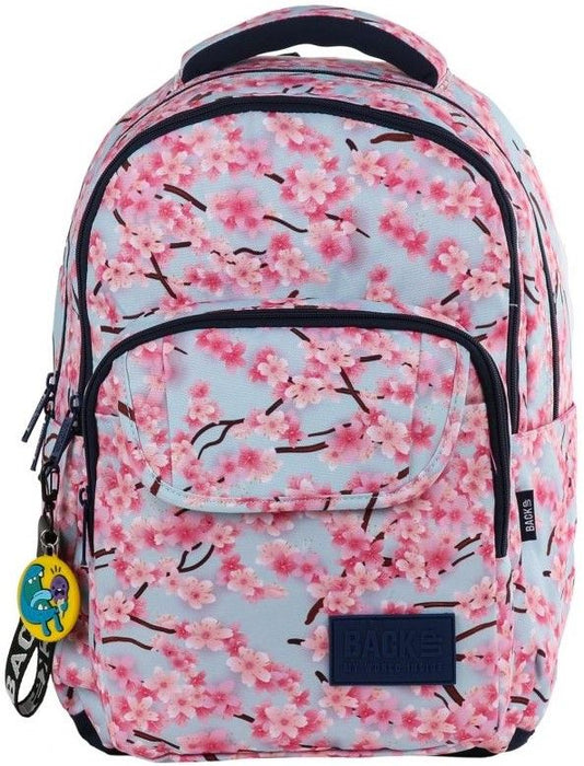 Ученическа раница BackUP L25 - Flowers, с 3 отделения + подарък