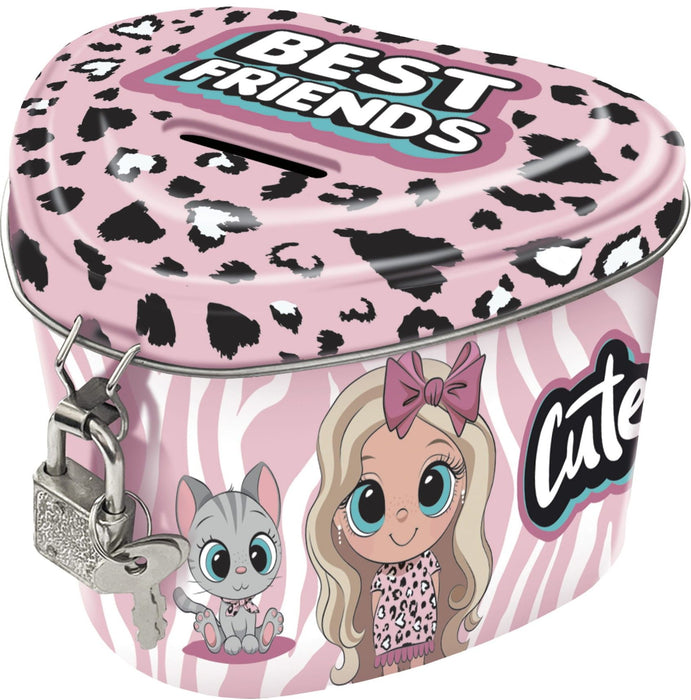 Метална касичка Derform Best Friends 10 - С катинарче