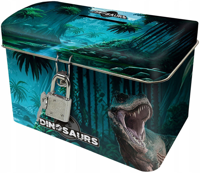 Метална касичка Derform Dinosaurs 19 - С катинарче