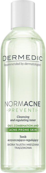 Почистващ и регулиращ тонер за лице Normacne, 200 ml