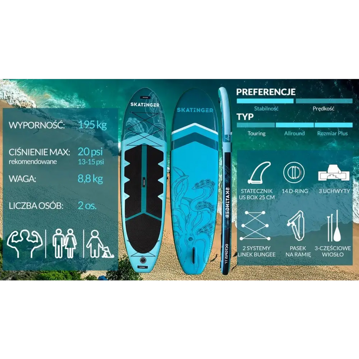 Деска SUP SKATINGER Octopus 335x86x15 cm Allround