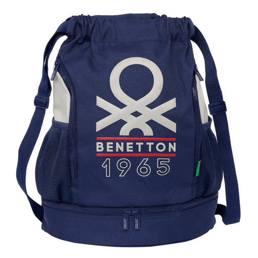 Детска Rаница Чувал Benetton Varsity Сив Морско син 35 x 40