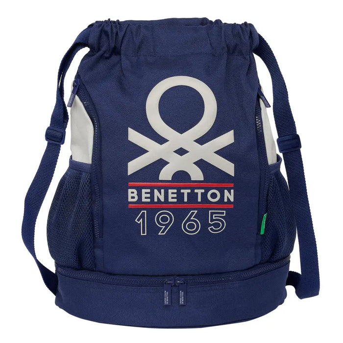 Детска Rаница Чувал Benetton Varsity Сив Морско син 35 x 40