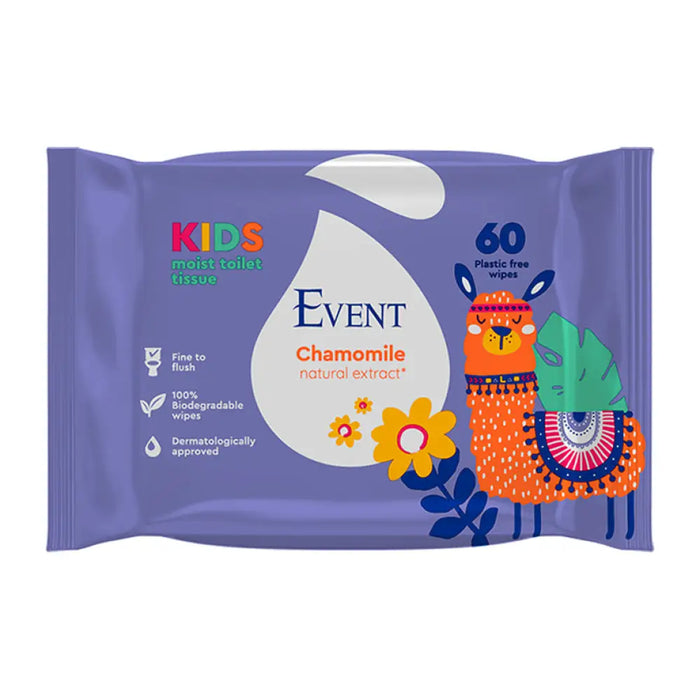 ДЕТСКА ВЛАЖНА ТОАЛЕТНА ХАРТИЯ С ЛАЙКА 60БР EVENT