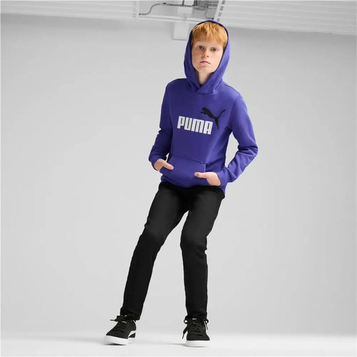 Детски суичър с качулка Puma Essentials+ 2 Col Big Logo Син