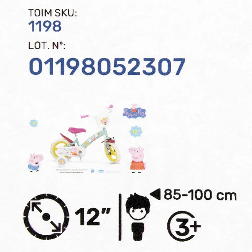 Детски велосипед TOIMSA TOI1198 12’’ Peppa Pig