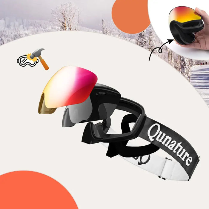 Детски черни ски очила Qunature (размер M/L) - черни