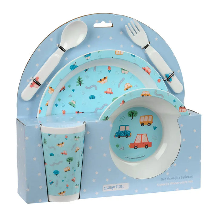 Детски комплект съдове Safta Coches полиестер 26 x 26 x 9 cm