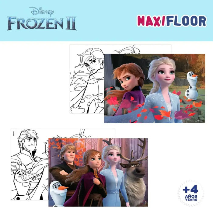 Детски Пъзел Frozen Двустранно 4 в 1 48 Части 35 x 1,5 x 25