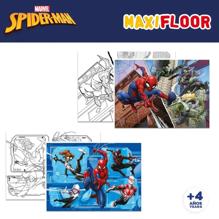 Детски Пъзел Spider-Man Двустранно 4 в 1 48 Части 35 x 1,5
