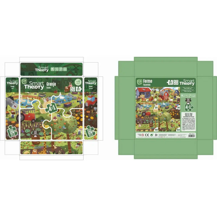 Детски Пъзел Colorbaby 4 в 1 174 Части Ферма 68 x 68 cm (6