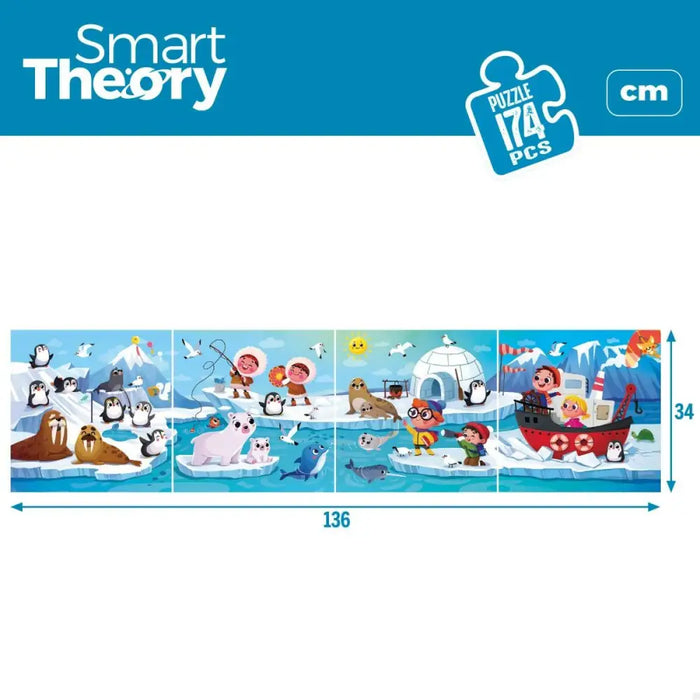 Детски Пъзел Colorbaby Artic 4 в 1 174 Части 136 x 34 cm (6
