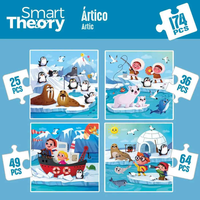 Детски Пъзел Colorbaby Artic 4 в 1 174 Части 136 x 34 cm (6