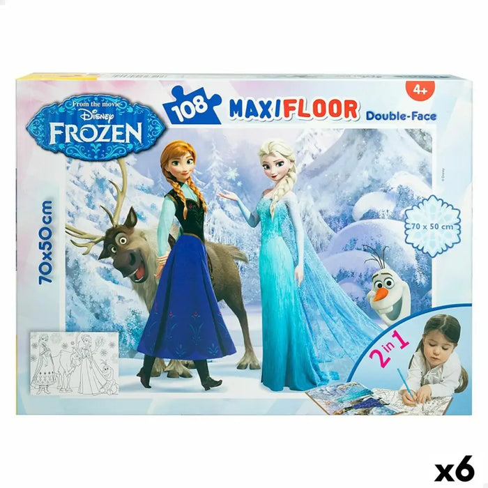 Детски Пъзел Frozen Двустранно 108 Части 70 x 1,5 x 50 cm