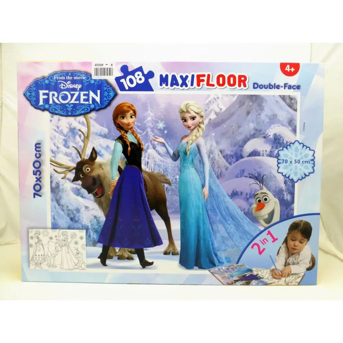 Детски Пъзел Frozen Двустранно 108 Части 70 x 1,5 x 50 cm
