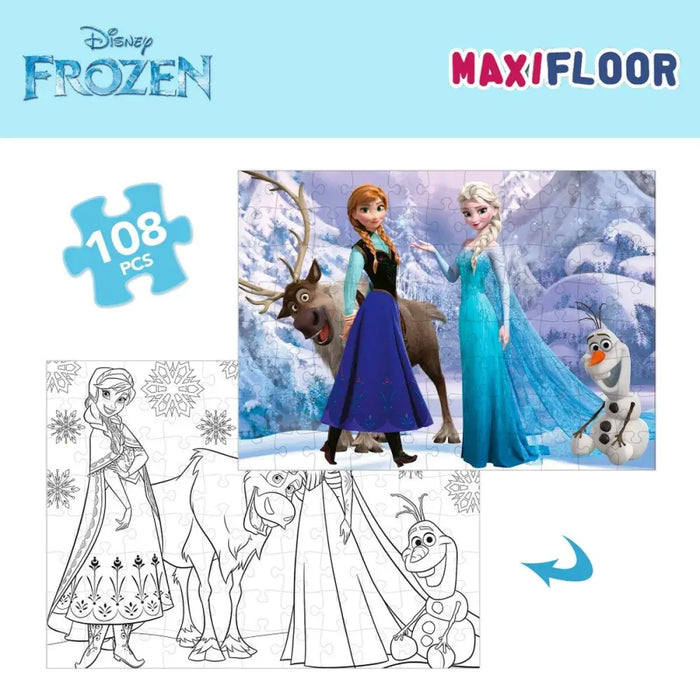 Детски Пъзел Frozen Двустранно 108 Части 70 x 1,5 x 50 cm