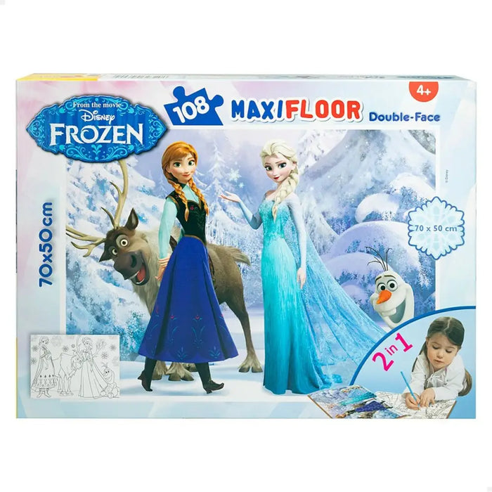 Детски Пъзел Frozen Двустранно 108 Части 70 x 1,5 x 50 cm