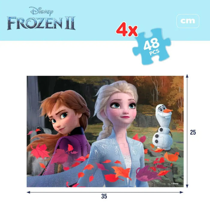 Детски Пъзел Frozen Двустранно 4 в 1 48 Части 35 x 1,5 x 25