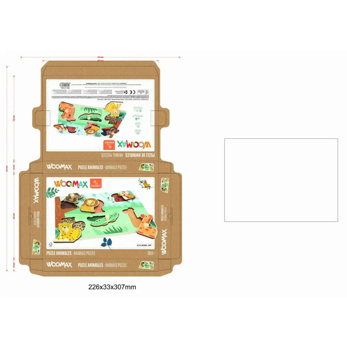 Детски Пъзел от Дърво Woomax (12 броя)