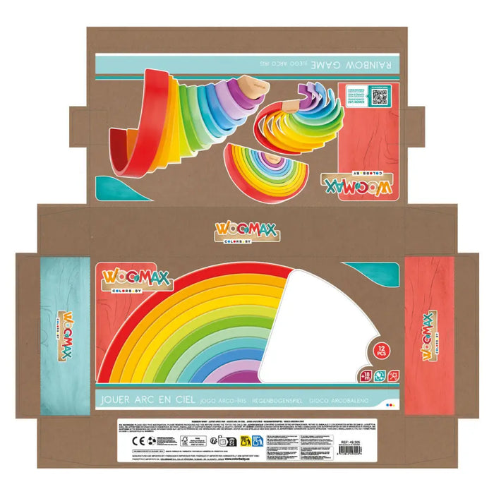 Детски Пъзел от Дърво Woomax Дъга 11 Части 2 броя
