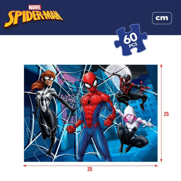 Детски Пъзел Spider-Man Двустранно 60 Части 70 x 1,5 x 50