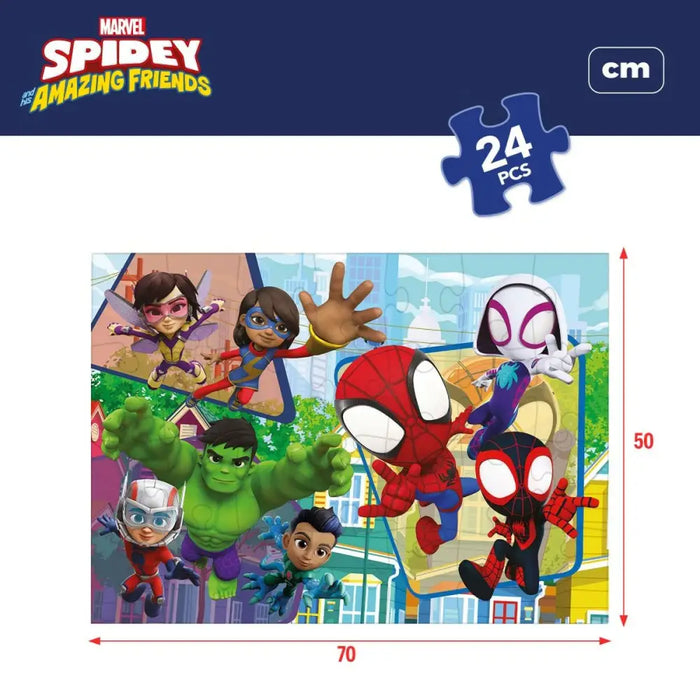 Детски Пъзел Spidey Двустранно 24 Части 70 x 1,5 x 50 cm (6