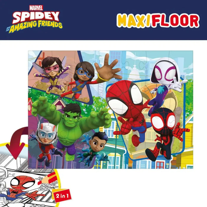 Детски Пъзел Spidey Двустранно 24 Части 70 x 1,5 x 50 cm (6