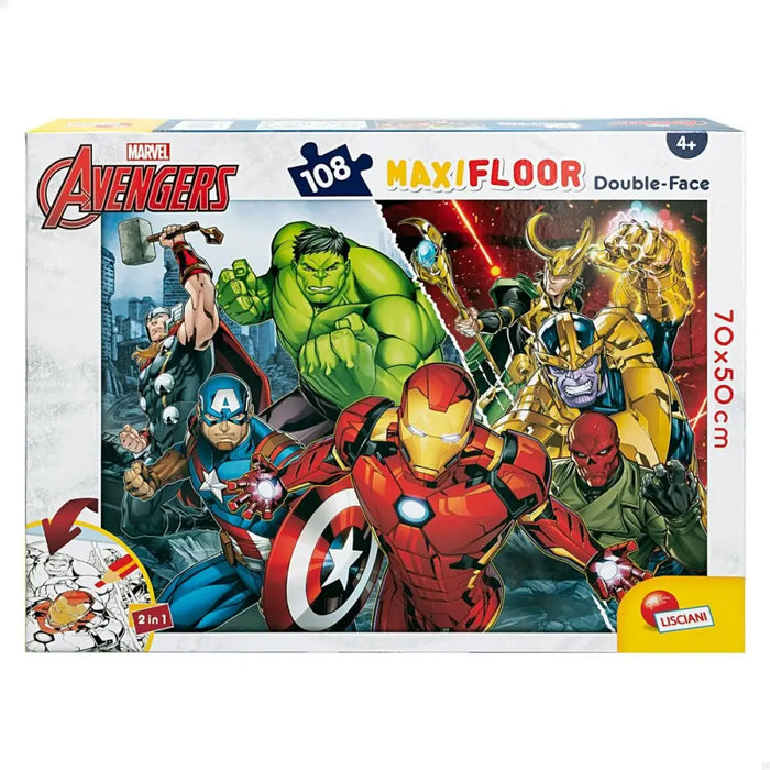 Детски Пъзел The Avengers Двустранно 108 Части 70 x 1,5 x