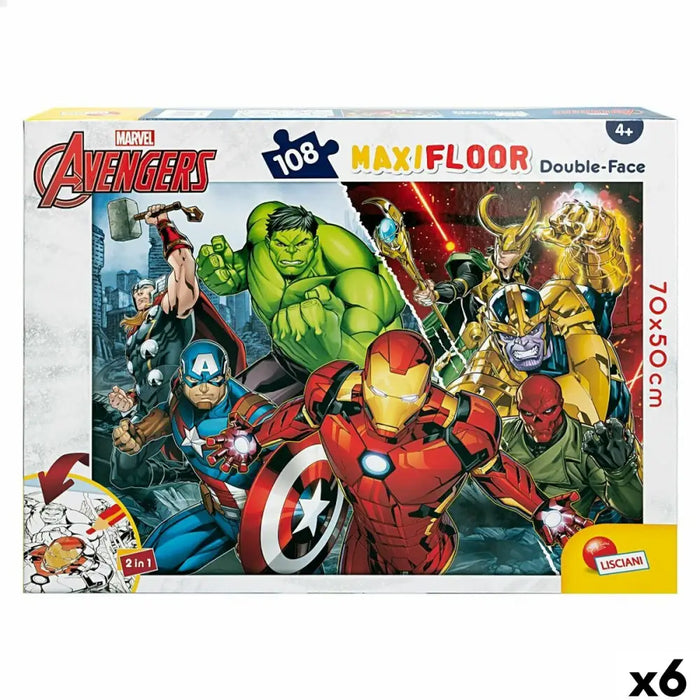Детски Пъзел The Avengers Двустранно 108 Части 70 x 1,5 x