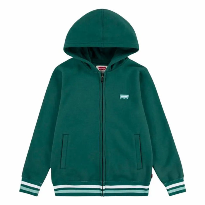 Детски суичър с качулка Levi’s Lvb Varsity Маслина